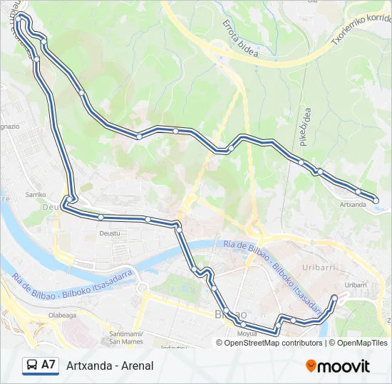 A7 Bus Line Map