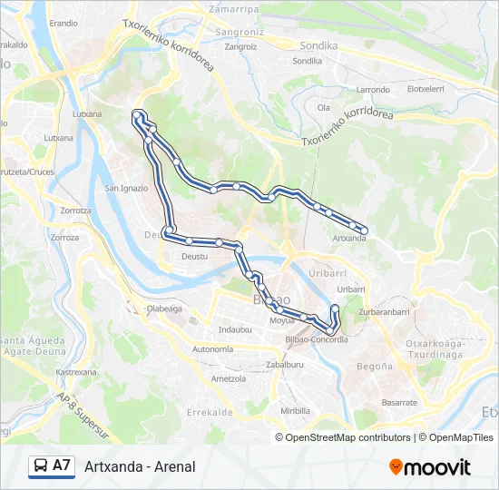 A7 Bus Line Map