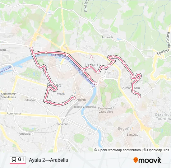 G1 Bus Line Map
