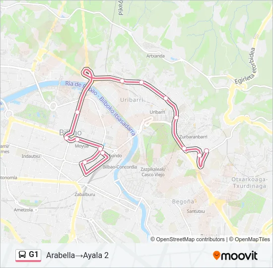 G1 Bus Line Map