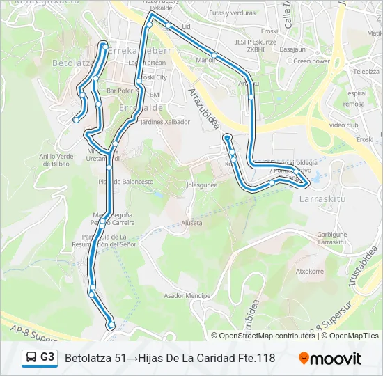 G3 Bus Line Map