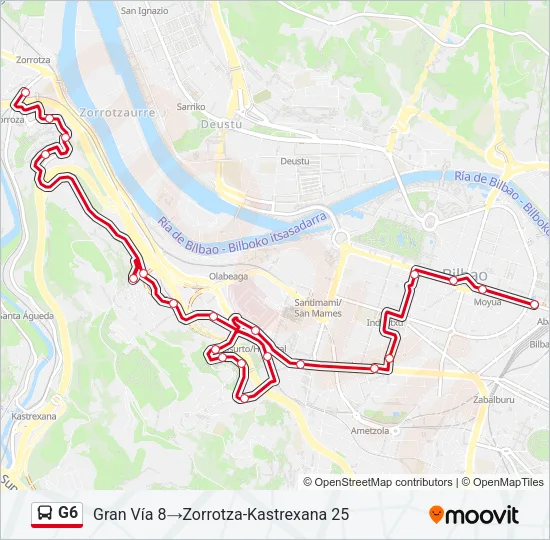 G6 Bus Line Map