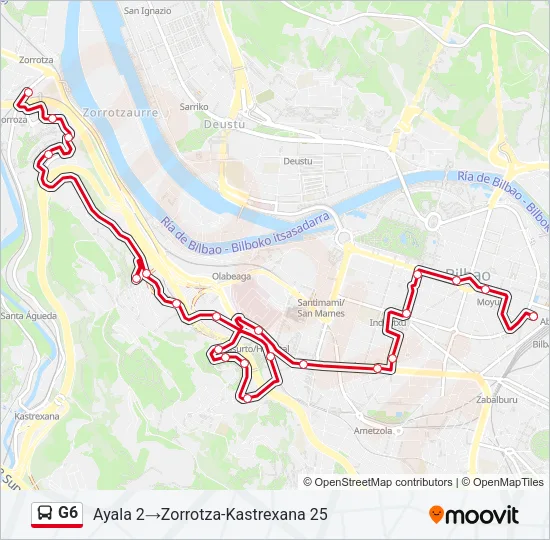G6 Bus Line Map