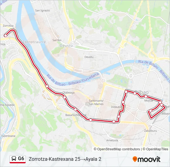 G6 Bus Line Map
