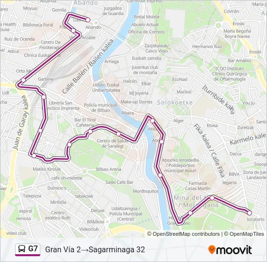 G7 Bus Line Map