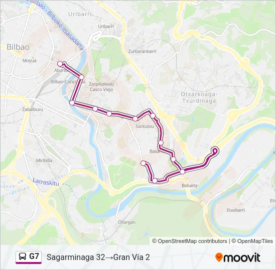 G7 Bus Line Map