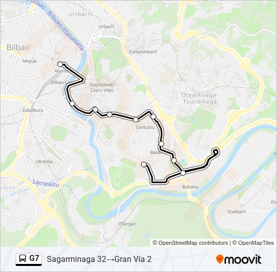 G7 bus Mapa de línia