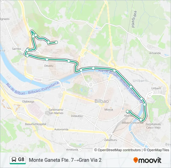 G8 Bus Line Map