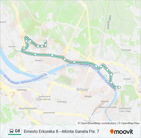 G8 Bus Line Map