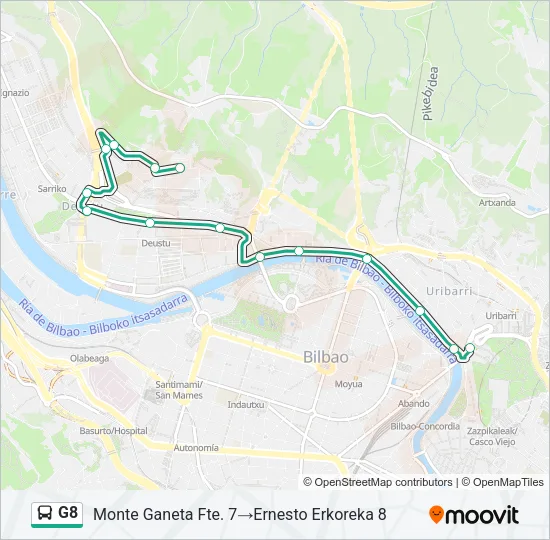 G8 Bus Line Map