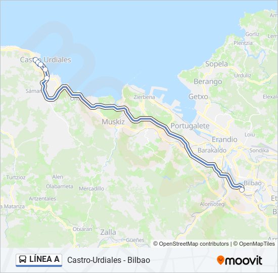 LÍNEA A bus Line Map