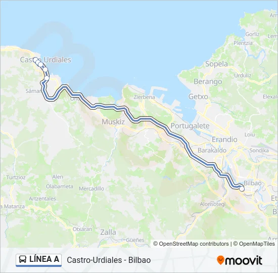 LÍNEA A Bus Line Map