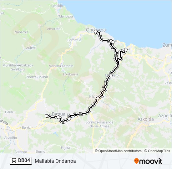 DB04 bus Mapa de línia