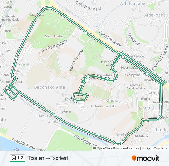 Mapa de L2 de autobús