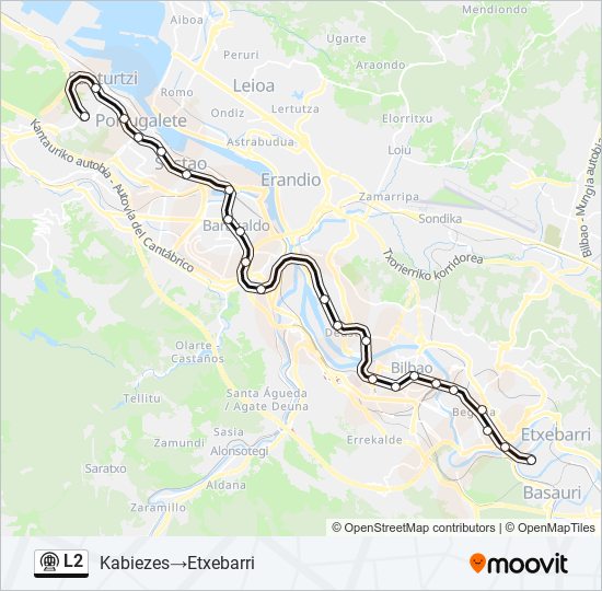 l2 Route: Schedules, Stops \u0026 Maps - Kabiezes\u200e→Etxebarri (Updated)