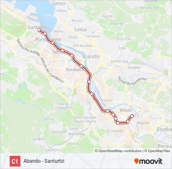 C1 train Line Map