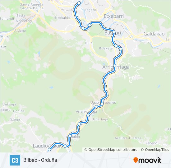 C3 train Line Map