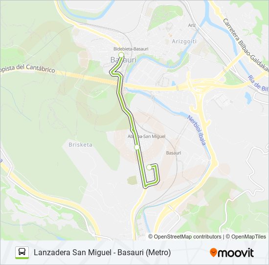 Mapa de LANZADERA de autobús