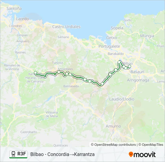R3F Train Line Map