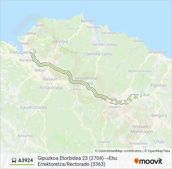 A3924 Bus Line Map