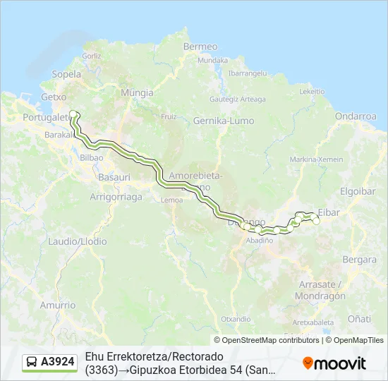 A3924 Bus Line Map