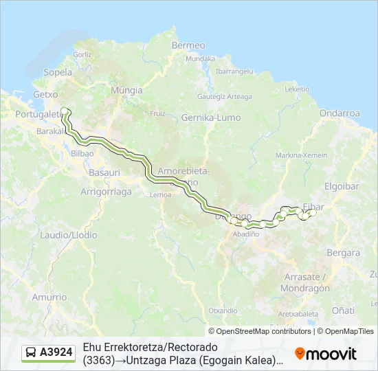 A3924 Bus Line Map