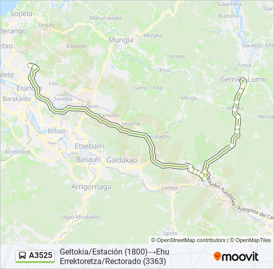 A3525 bus Line Map