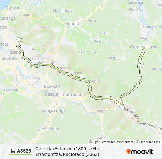 A3525 Bus Line Map