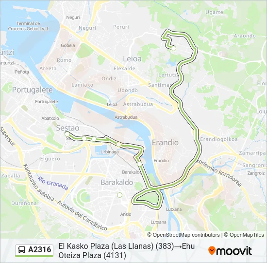 A2316 Bus Line Map