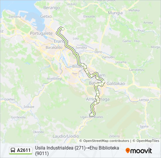 Mapa de A2611 de autobús