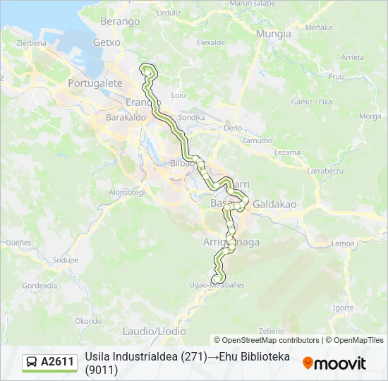 A2611 Bus Line Map