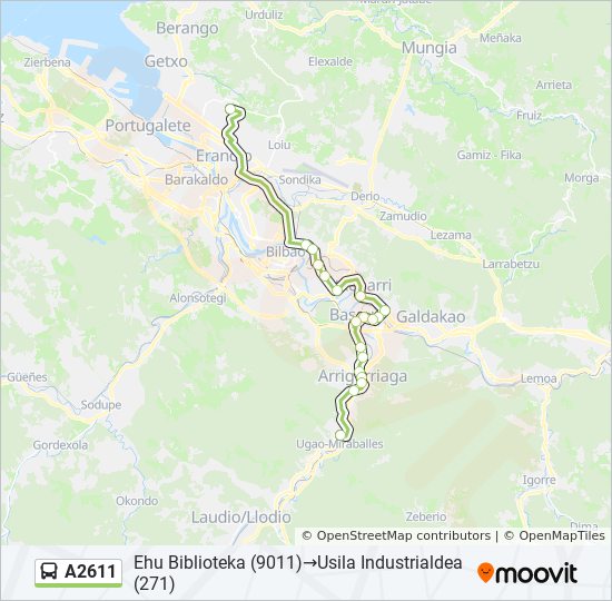 A2611 bus Line Map