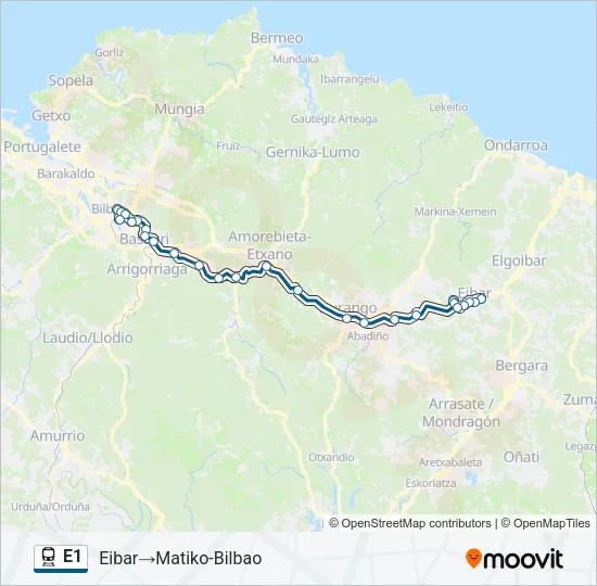 E1 Train Line Map