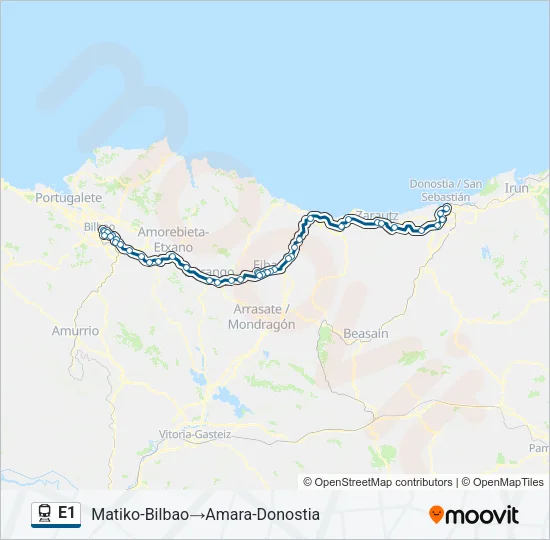 E1 Train Line Map