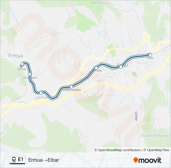 E1 Train Line Map