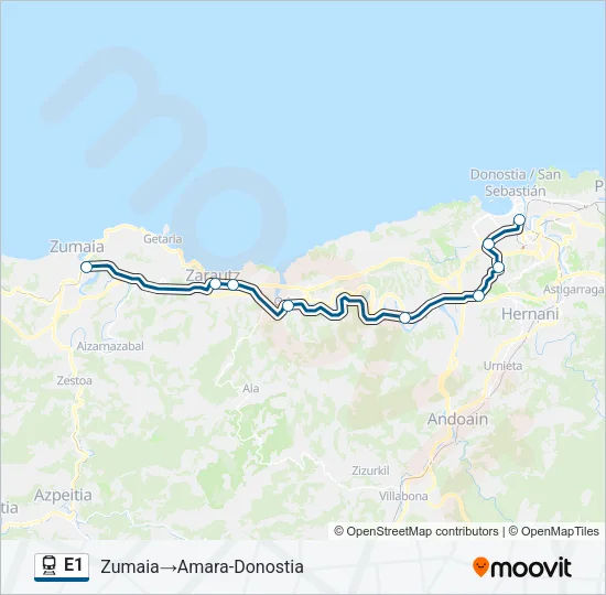 E1 Train Line Map