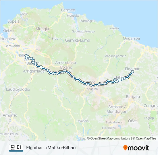 E1 Train Line Map