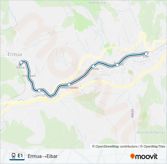 E1 Train Line Map
