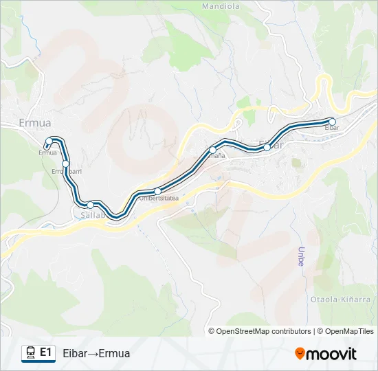 E1 Train Line Map