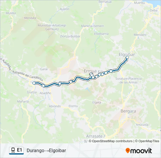 E1 Train Line Map