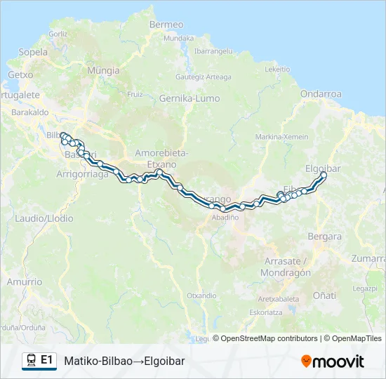 E1 Train Line Map