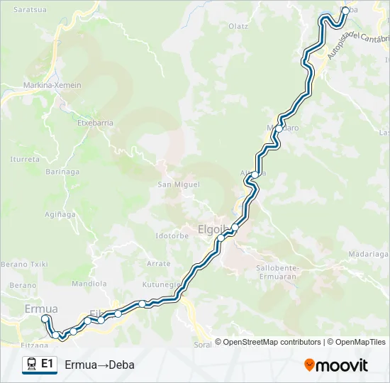 E1 Train Line Map