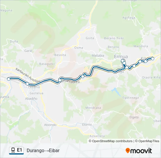 E1 Train Line Map
