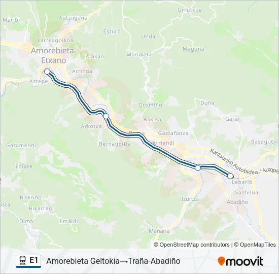 E1 Train Line Map