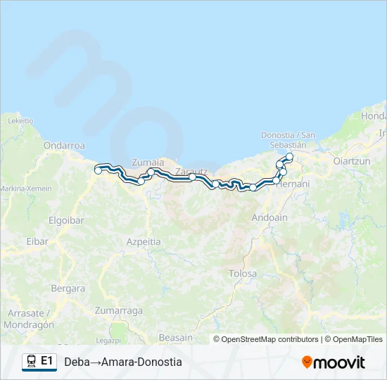E1 Train Line Map