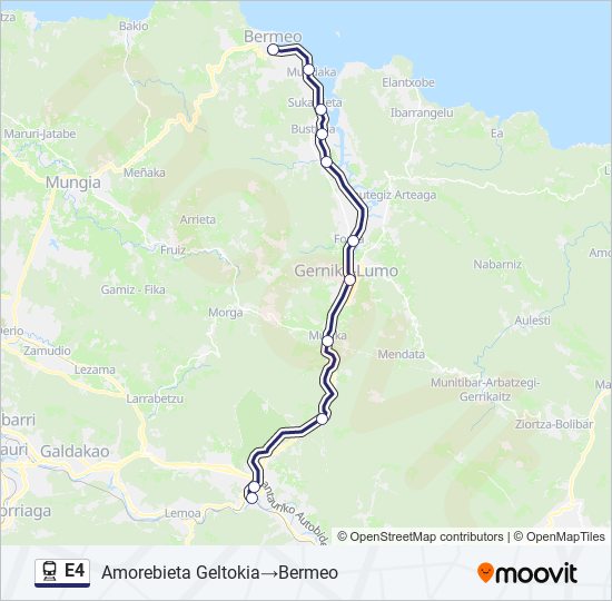 E4 train Line Map