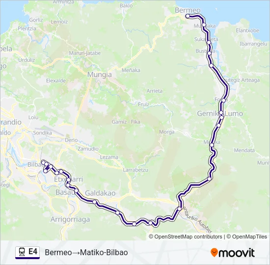 E4 Train Line Map