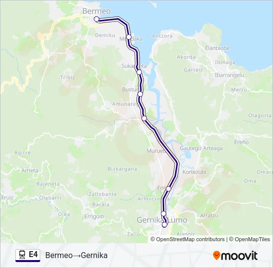 E4 Train Line Map