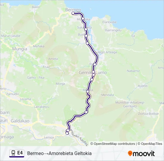 E4 Train Line Map