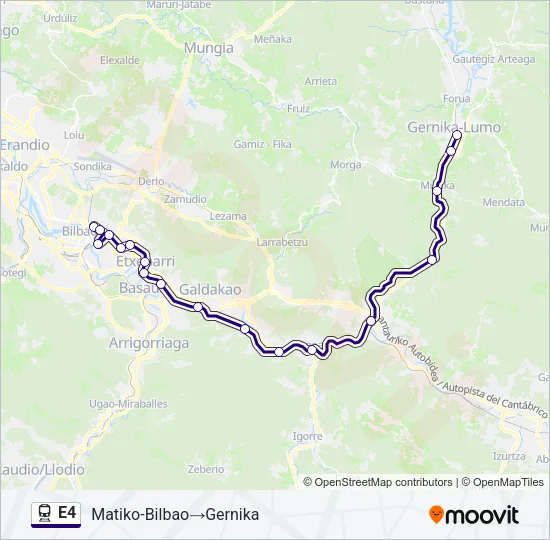 E4 Train Line Map